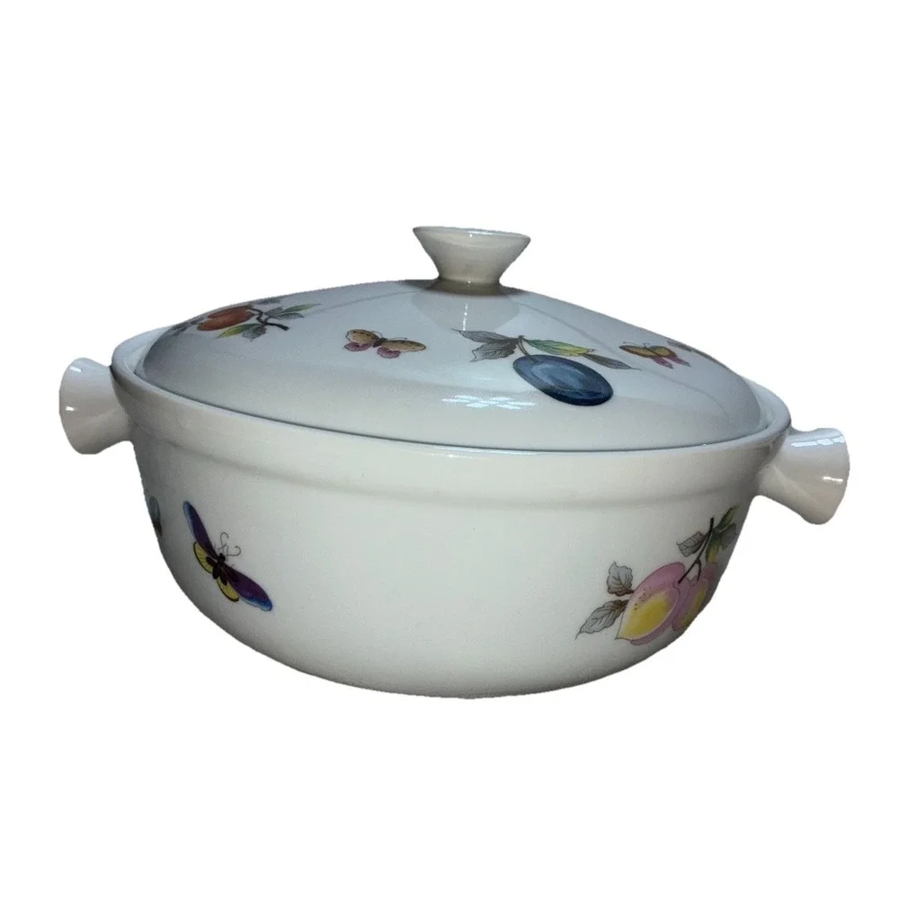Sadek Andrea Oven To Table Fruit Butterflies Casserole Dish Duch Oven Vintage‎